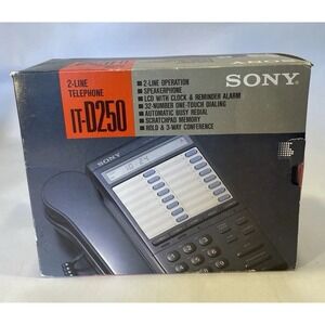 Vintage Sony Feature Telephone IT-D250 With Speakerphone  Black NIB